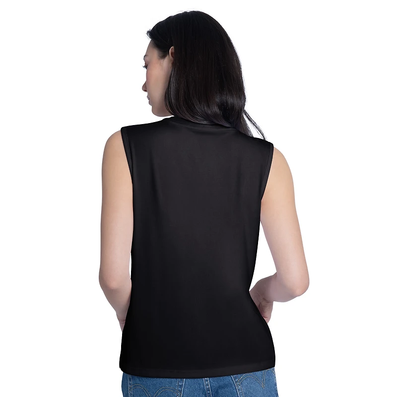 Débardeur côtelé tri-blend G-III 4Her pour femme par Carl Banks, noir, Super Bowl LX Close Call