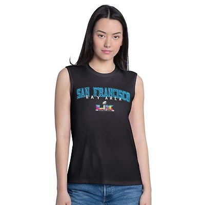 Women's G-III 4Her by Carl Banks  Black Super Bowl LX Close Call Ribbed Tri-Blend Tank Top