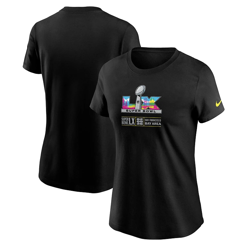 Women's Nike Black Super Bowl LX Bay Area Logo T-Shirt