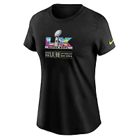 T-shirt Nike noir pour femme avec logo Super Bowl LX Bay Area