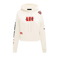 Women's Pro Standard Cream NFL Super Bowl LIX Cropped Hoodie
