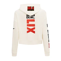 Women's Pro Standard Cream NFL Super Bowl LIX Cropped Hoodie