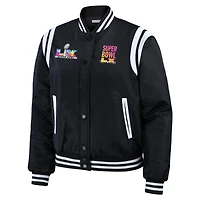 Women's WEAR by Erin Andrews  Black Super Bowl LX Full-Snap Bomber Jacket