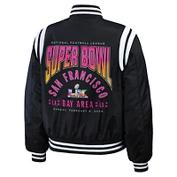 Women's WEAR by Erin Andrews  Black Super Bowl LX Full-Snap Bomber Jacket