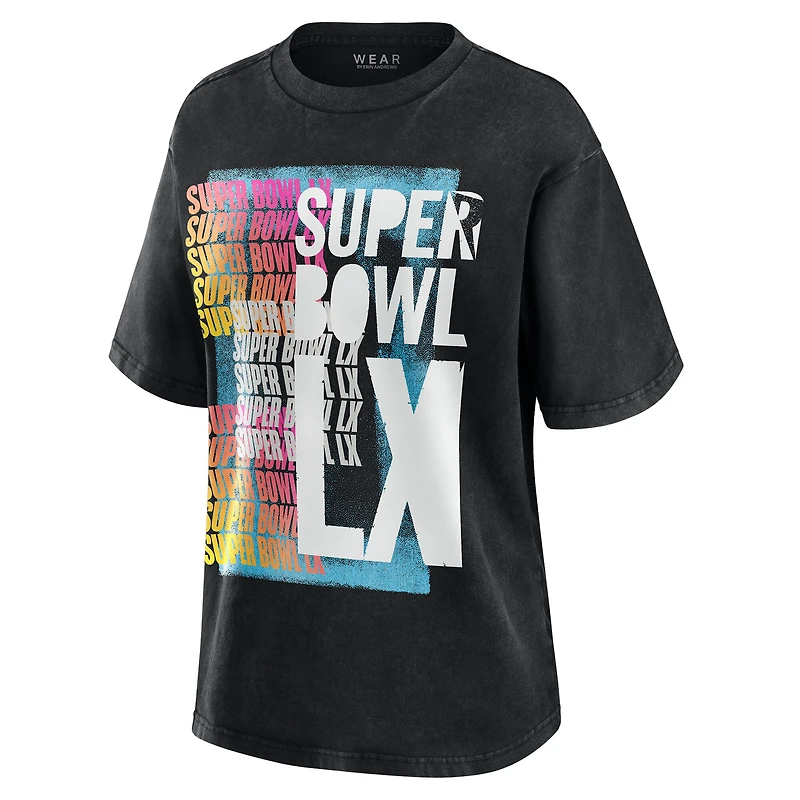 Women's WEAR by Erin Andrews  Black Super Bowl LX Vintage Boyfriend T-Shirt