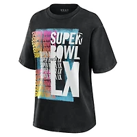 Women's WEAR by Erin Andrews  Black Super Bowl LX Vintage Boyfriend T-Shirt