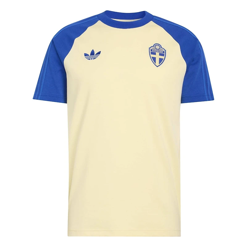 T-shirt adidas Originals jaune pour homme, équipe nationale de Suède