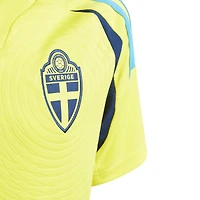 Maillot adidas jaune pour jeunes de l'équipe nationale Suède 2024, réplique à domicile