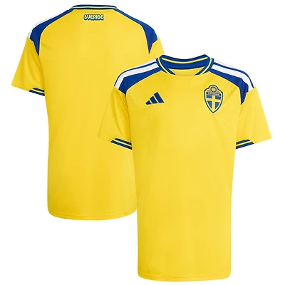 Maillot réplique domicile adidas jaune de l'équipe nationale Suède pour jeunes (2026)