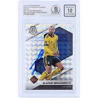 Zlatan Ibrahimovic Sweden National Team Autographed 2021-22 Panini Mosaic Road To The FIFA World Cup Qatar Mosaic Silver Prizm #90 Beckett Fanatics Witnessed Authenticated Auto 10 Card