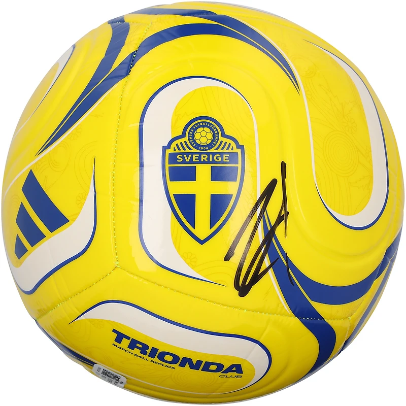 Zlatan Ibrahimovic Sweden National Team Autographed Yellow Team Soccer Ball