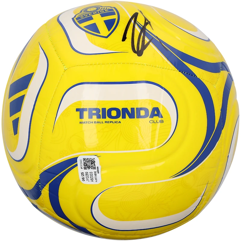 Zlatan Ibrahimovic Sweden National Team Autographed Yellow Team Soccer Ball