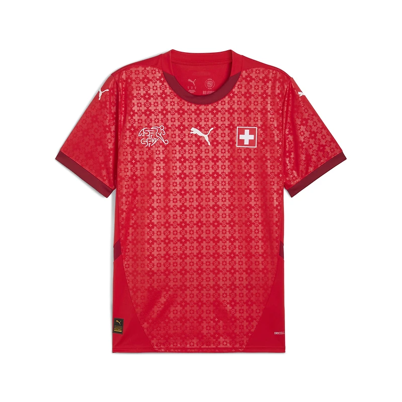 Maillot Puma rouge pour homme, réplique domicile de l'équipe nationale suisse 2025