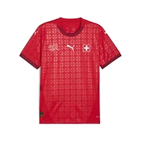 Maillot Puma rouge pour homme, réplique domicile de l'équipe nationale suisse 2025