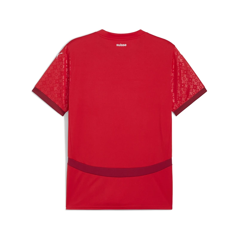 Maillot Puma rouge pour homme, réplique domicile de l'équipe nationale suisse 2025