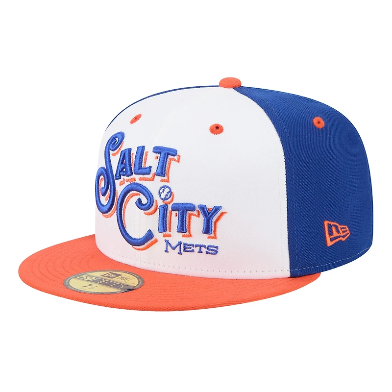 Casquette ajustée 59FIFTY bleue New Era pour homme, thème des Mets de Syracuse
