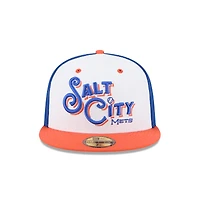 Casquette ajustée 59FIFTY bleue New Era pour homme, thème des Mets de Syracuse