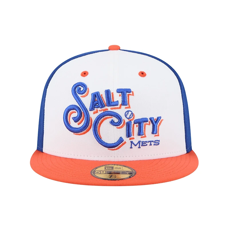 Casquette ajustée 59FIFTY bleue New Era pour homme, thème des Mets de Syracuse