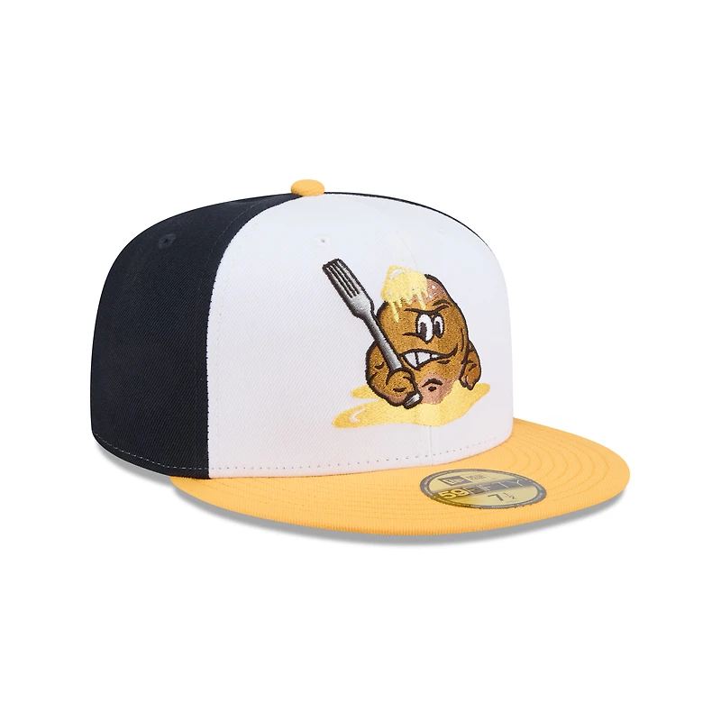 Casquette ajustée 59FIFTY blanche New Era pour homme, thème des Syracuse Mets