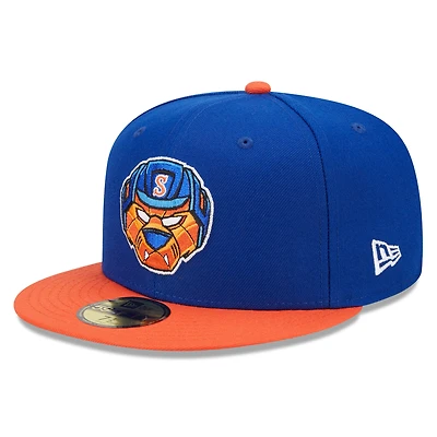 Casquette ajustée New Era 59FIFTY pour homme, bleue et orange, Syracuse Mets, Marvel x Minor League