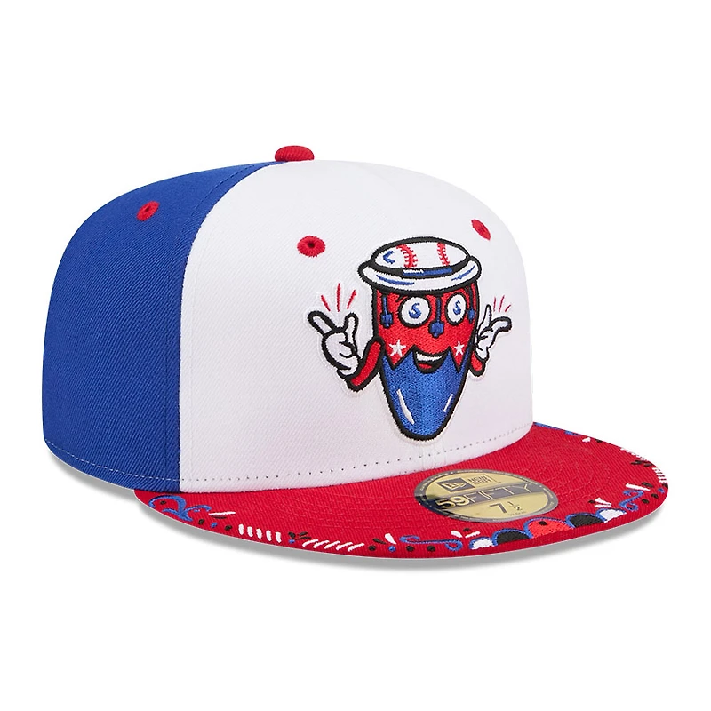 Casquette ajustée New Era 59FIFTY blanche et rouge Syracuse Mets 2026 Copa De La Diversion pour homme