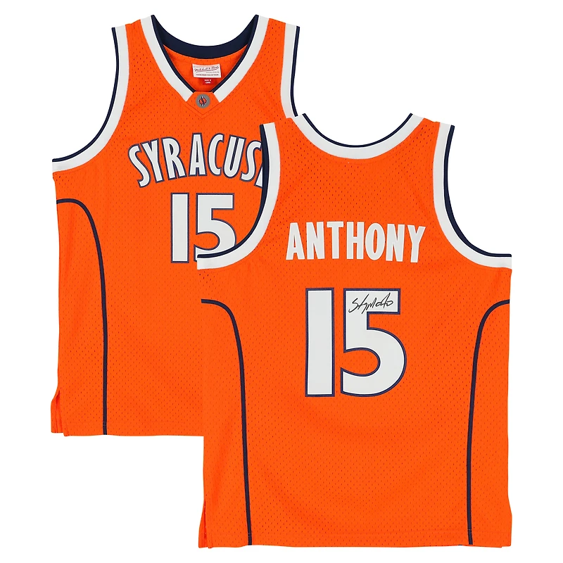 Carmelo Anthony Syracuse Orange Autographed Orange Mitchell & Ness 2002-03 Swingman Jersey