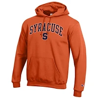Sweat à capuche logo Arch Over Orange Syracuse Champion pour homme