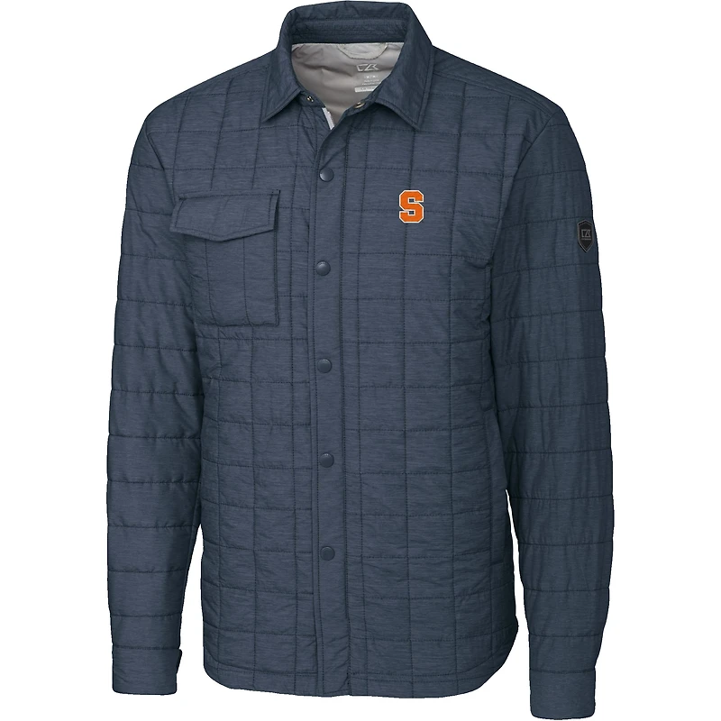 Veste de survêtement Cutter & Buck pour homme, anthracite, orange Syracuse, isolée avec PrimaLoft et fermeture à boutons-pression