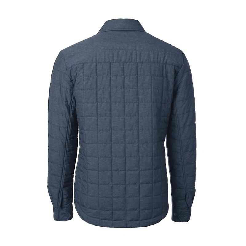Men's Cutter & Buck Anthracite Syracuse Orange Ranier Eco Insulated PrimaLoft Full-Snap Shacket