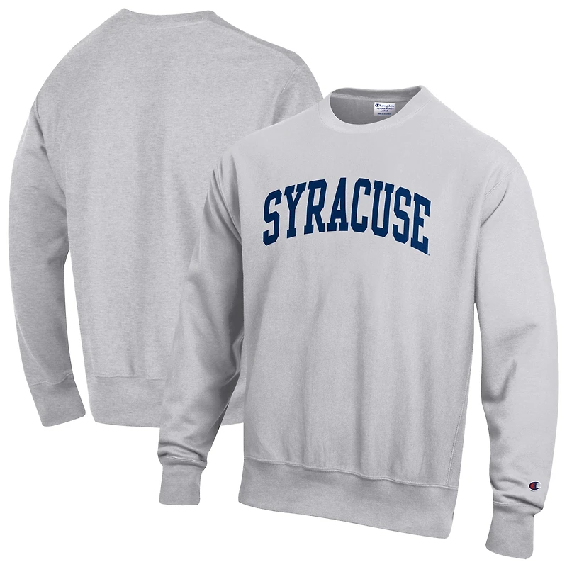 Sweat-shirt en polaire tissée inversée Champion gris Syracuse orange pour homme