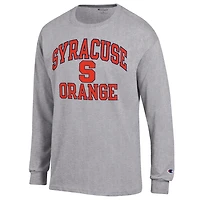 Men's Champion Heather Gray Syracuse Orange High Motor Long Sleeve T-Shirt