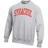 Sweat-shirt Champion à armure inversée orange Syracuse gris chiné pour homme