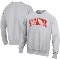 Sweat-shirt Champion à armure inversée orange Syracuse gris chiné pour homme