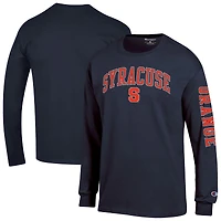 Men's Champion  Navy Syracuse Orange Arch Over Logo 2-Hit Long Sleeve T-Shirt