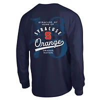Men's Champion  Navy Syracuse Orange Laminated All-Star Long Sleeve T-Shirt