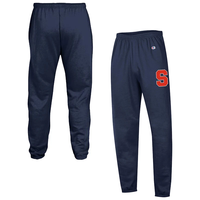 Men's Champion Navy Syracuse Orange Powerblend Banded Fleece Sweatpants