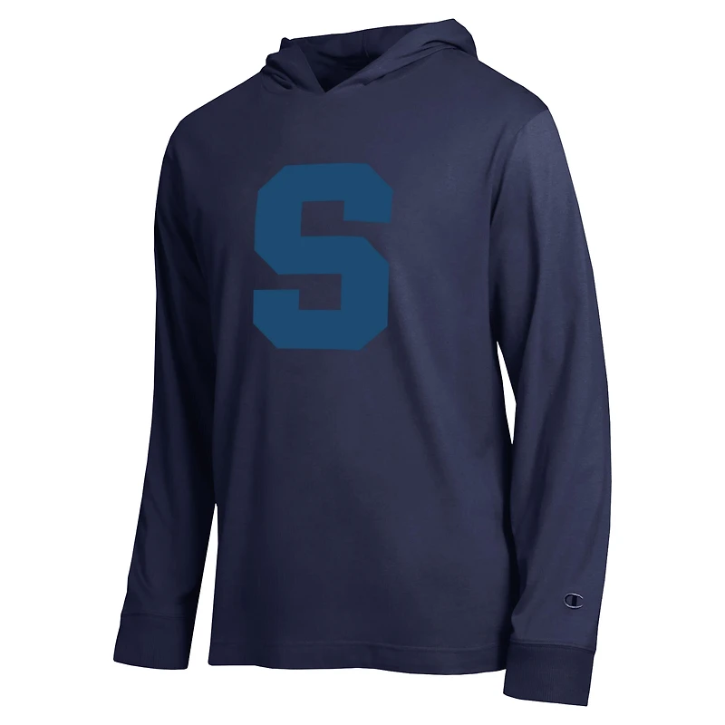 Men's Champion  Navy Syracuse Orange Tonal All-Star Long Sleeve Hooded T-Shirt