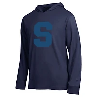 Men's Champion  Navy Syracuse Orange Tonal All-Star Long Sleeve Hooded T-Shirt