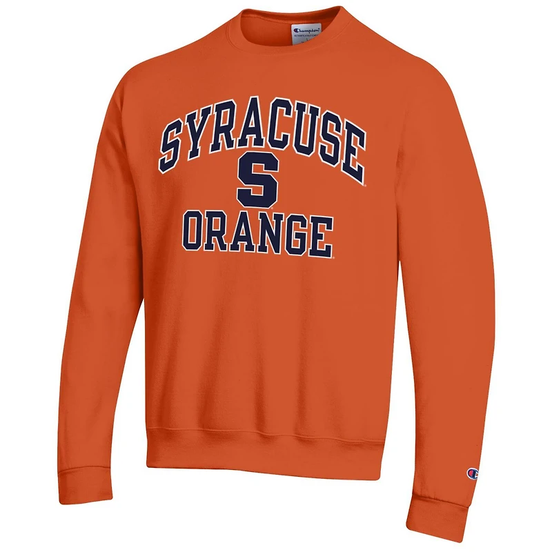 Men's Champion Orange Syracuse High Motor Pullover Sweatshirt