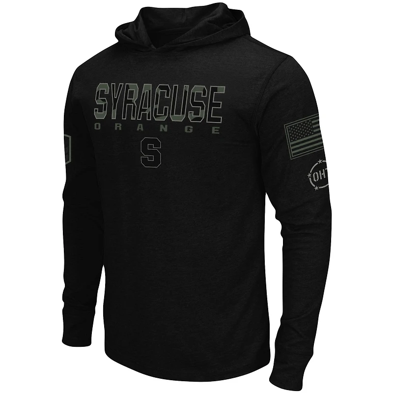 Men's Colosseum Black Syracuse Orange OHT Military Appreciation Hoodie Long Sleeve T-Shirt
