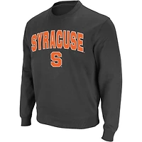 Men's Colosseum Charcoal Syracuse Orange Arch & Logo Crew Neck Sweatshirt