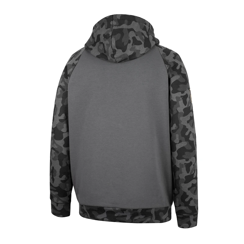 Men's Colosseum Charcoal Syracuse Orange OHT Military Appreciation Camo Stack Raglan Pullover Hoodie