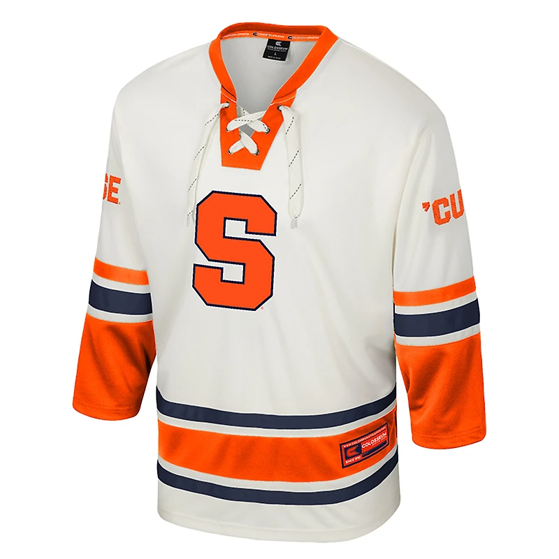 Maillot de hockey pour homme Colosseum Cream Syracuse Orange Puck Proud Fashion