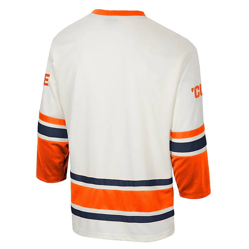 Men's Colosseum Cream Syracuse Orange Puck Proud Fashion Hockey Jersey