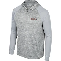 Men's Colosseum Gray Syracuse Orange Cybernetic Raglan Quarter-Zip Hooded Top