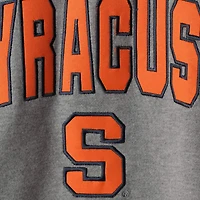 Sweat-shirt à col rond Colosseum pour homme, gris chiné, motif arche et logo orange Syracuse