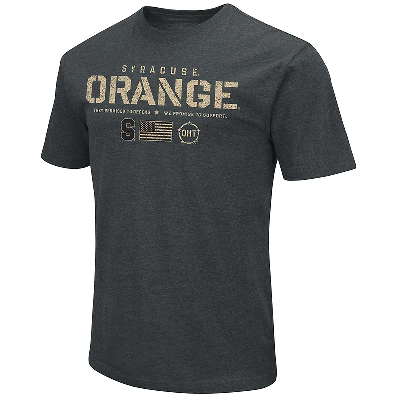 T-shirt Colosseum Heathered Black Syracuse Orange OHT Military Appreciation Flag 2.0 pour homme
