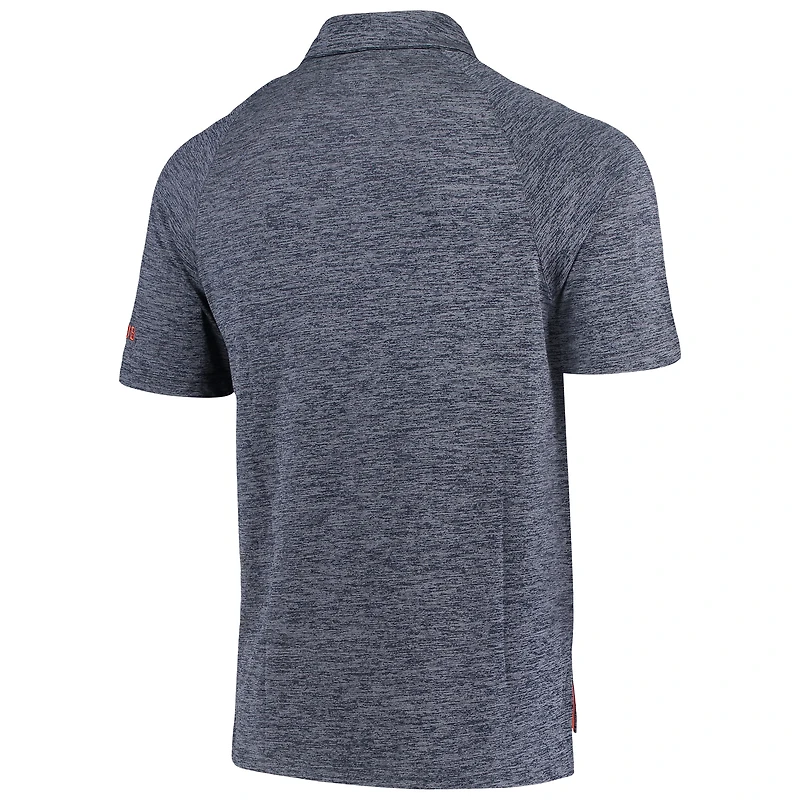 Polo en duvet Colosseum bleu marine chiné orange Syracuse pour homme