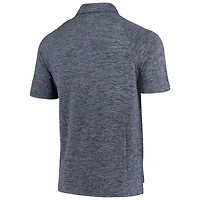 Polo en duvet Colosseum bleu marine chiné orange Syracuse pour homme