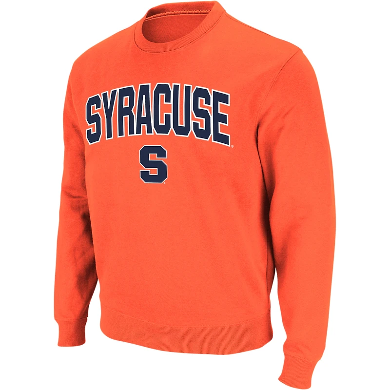 Men's Colosseum Orange Syracuse Arch & Logo Crew Neck Sweatshirt